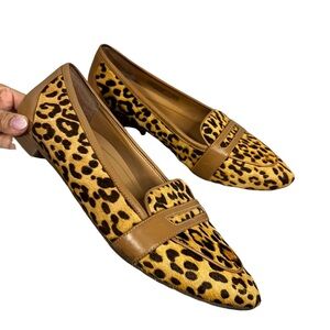 Vionic Savannah Leopard Print Flat / loader size 7 leather / cow hair